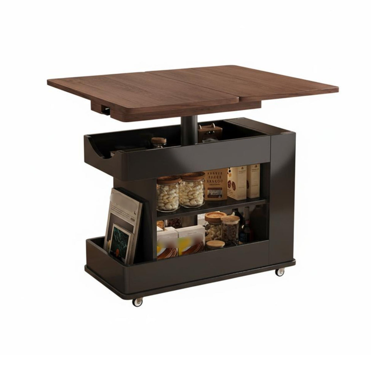 Adjustable C-Shaped Table Space Saving Household Furniture Mobile Design Multi-Purpose for Students, Remote Workers, Home Office