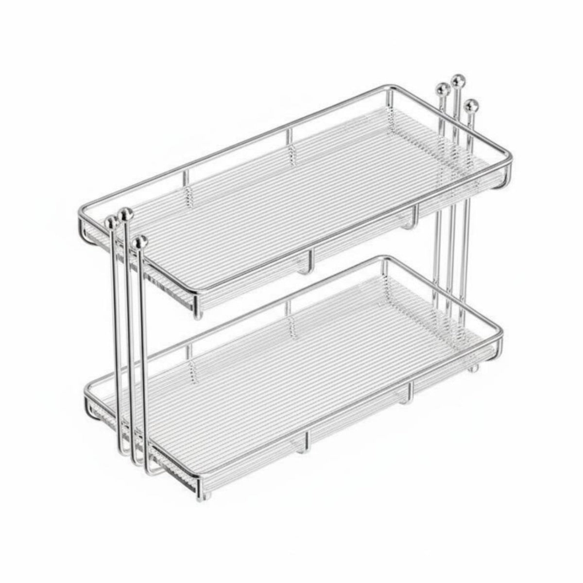2-Tier Vanity Shelf Space Saving 2-Tier Standing Shelf adaptable Use for Renters