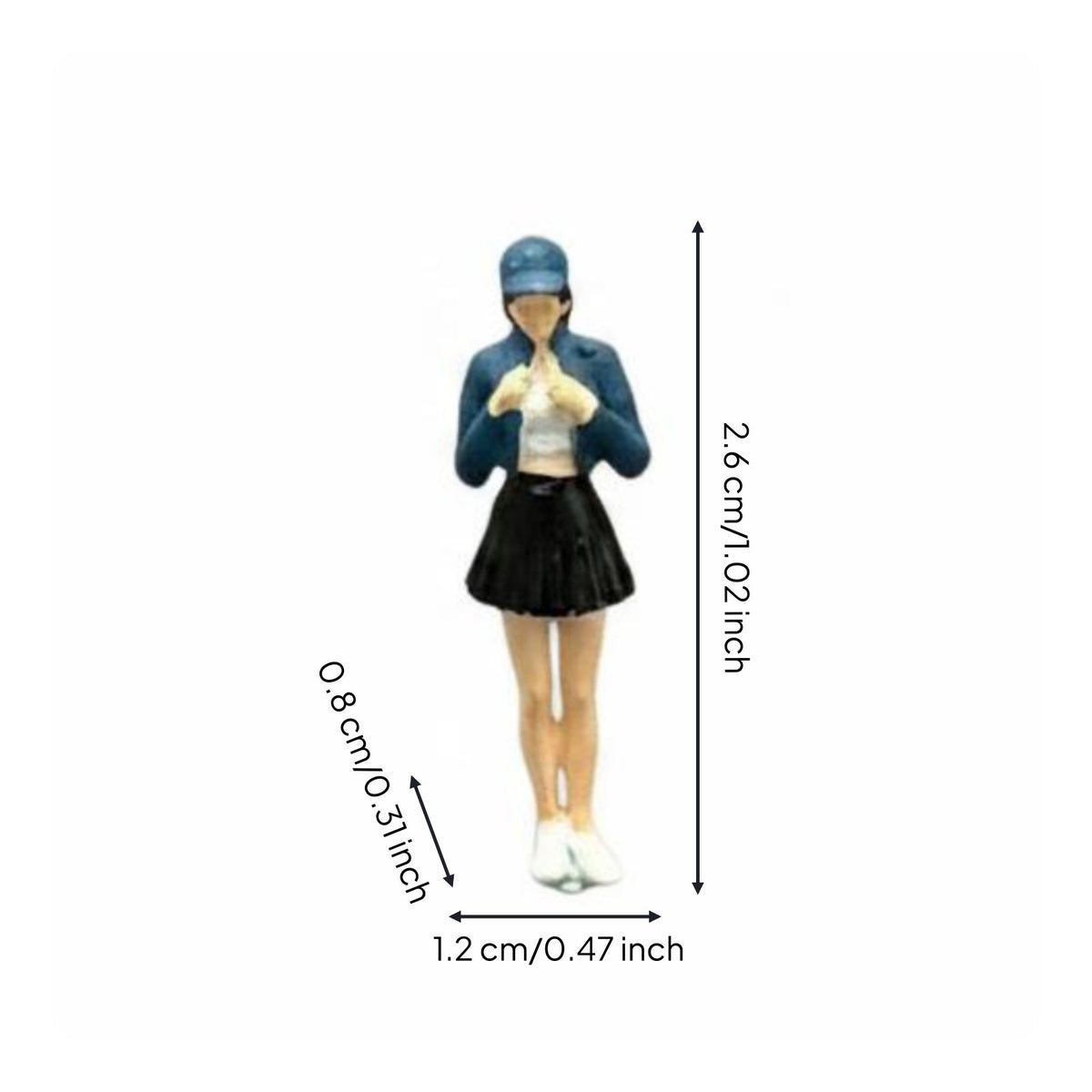 1/64 scale Miniature short skirt Woman Figurine Collectible Painted Resin Figurine Bright Color Miniature Figure Statue for Shelf, Dollhouse