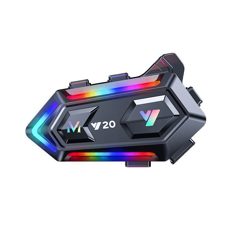 Y20 Helmet Bluetooth Headset Waterproof Dustproof RGB Lights Bass Smart Voice