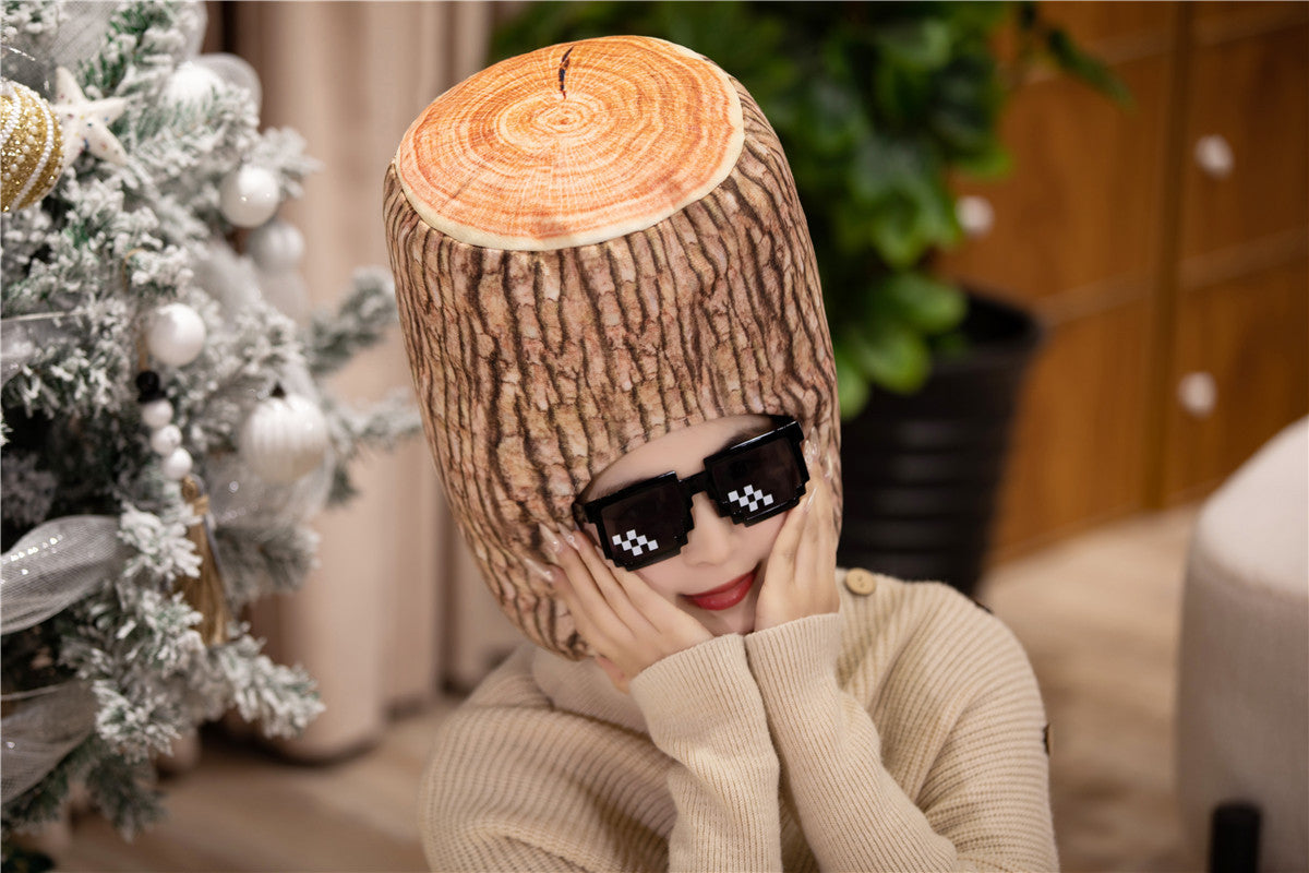 Simulated Tree Stump Plush Toy, Ginkgo Tree Headpiece, Photo Prop
