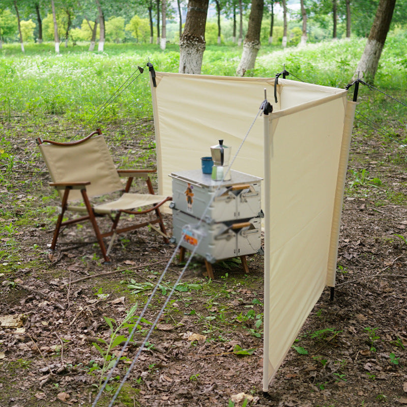 Outdoor Camping Windshield for Fire Pit, Oxford Cloth, Stainless Steel Frame, Square, 1500mm Waterproof