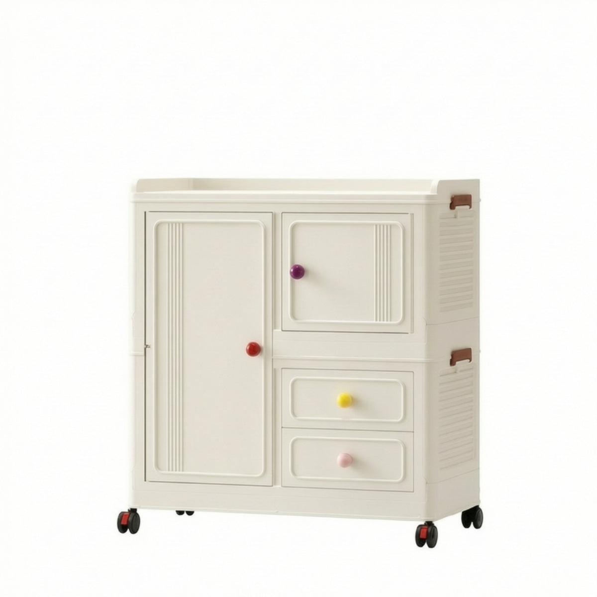 Children Wardrobe Clothes DresserRolling Cabinet Versatile Mobile Storage Unit for Young Children, Nursery