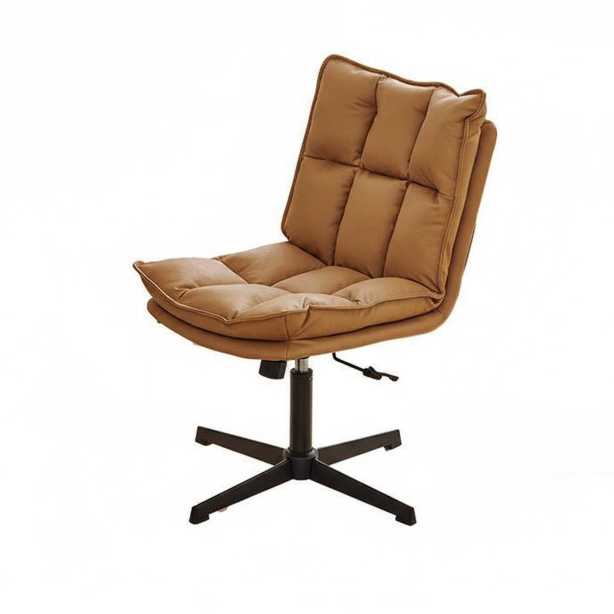 Armless Upholstered Wheeled Chair 360-Degree Rotating Upholstered Rolling Chair Ergonomic Ergonomic Spineing Floorfloor-Safe