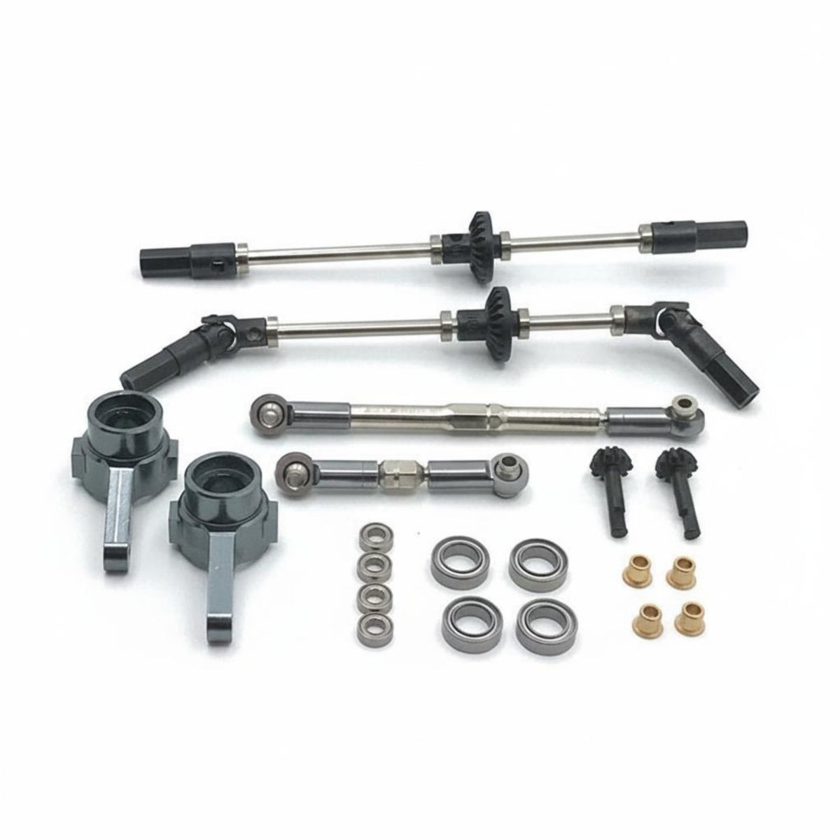 Front and Rear Axle Set Constructed Metal Axle Upgrade Kit Steel Gears for Modders
