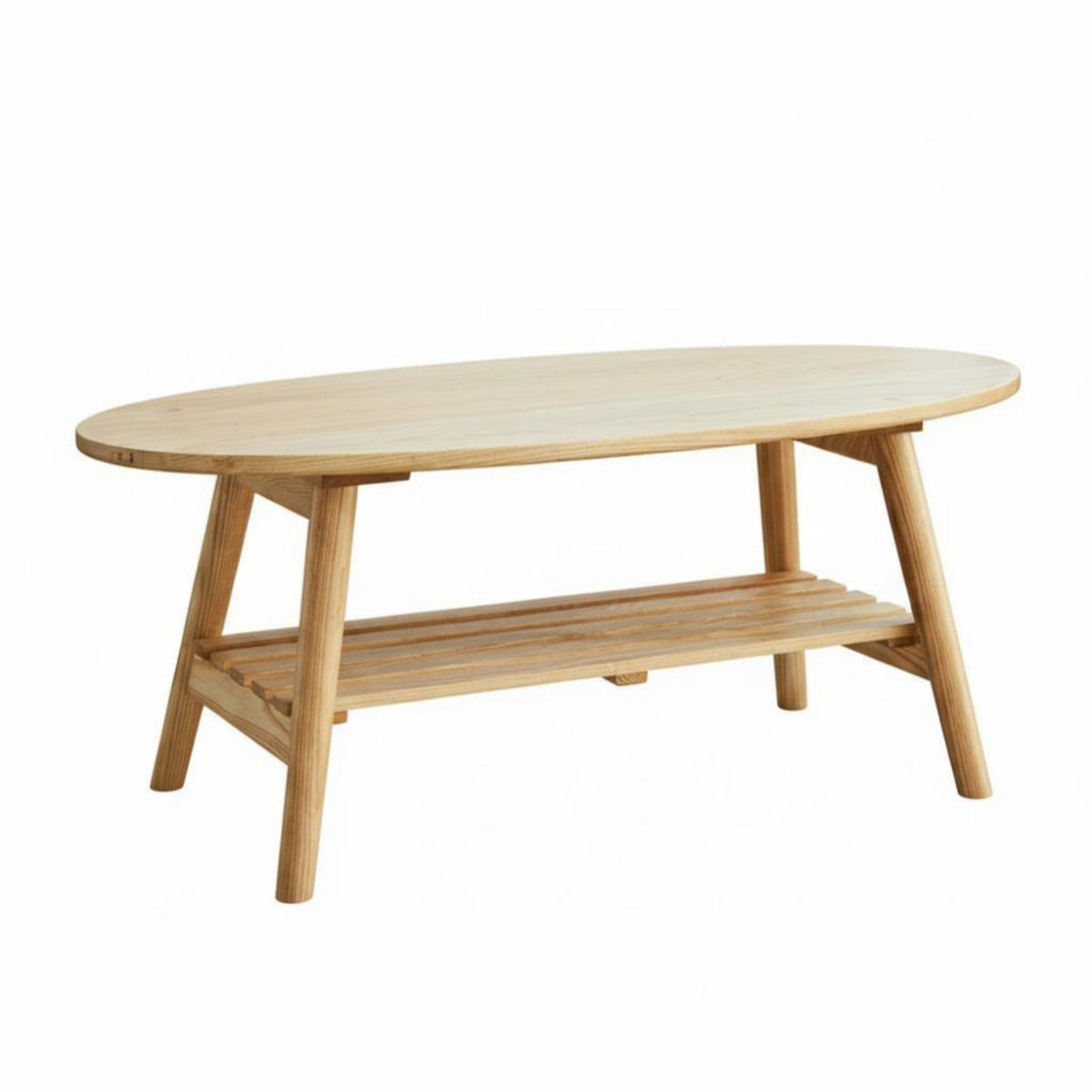 Two-Tier Oval Coffee Table Minimalist Aesthetic Living Room Furniture