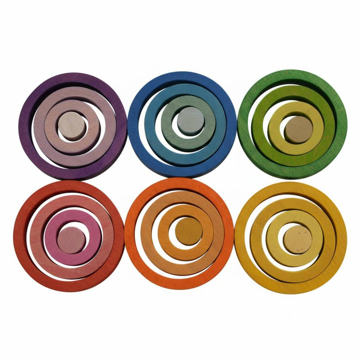 Wooden Disc Stacker Sensory Color Disc Puzzle Fine Motor Skills Child-Centered Stacking Toy for Preschoolers, Kindergarten Kids, Daycare