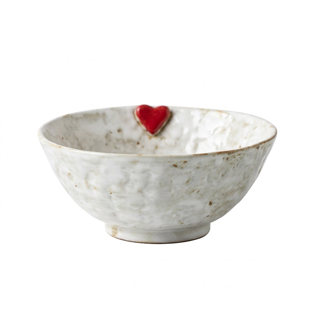 Retro Ceramic Bowl, 6-inch Heart Shape