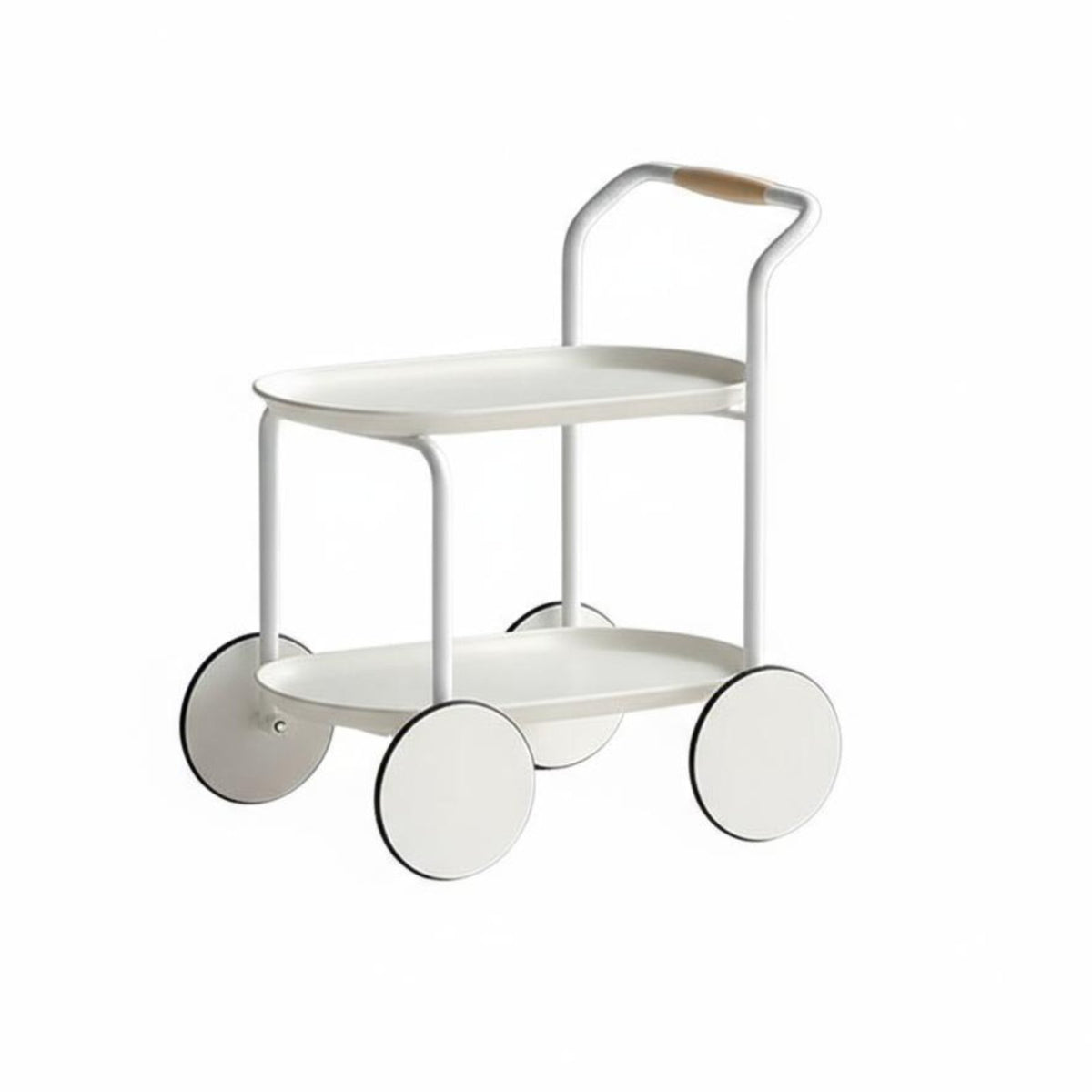 2-Tier Rolling Side Table Minimalist Design Mobile Furniture Large Capacity