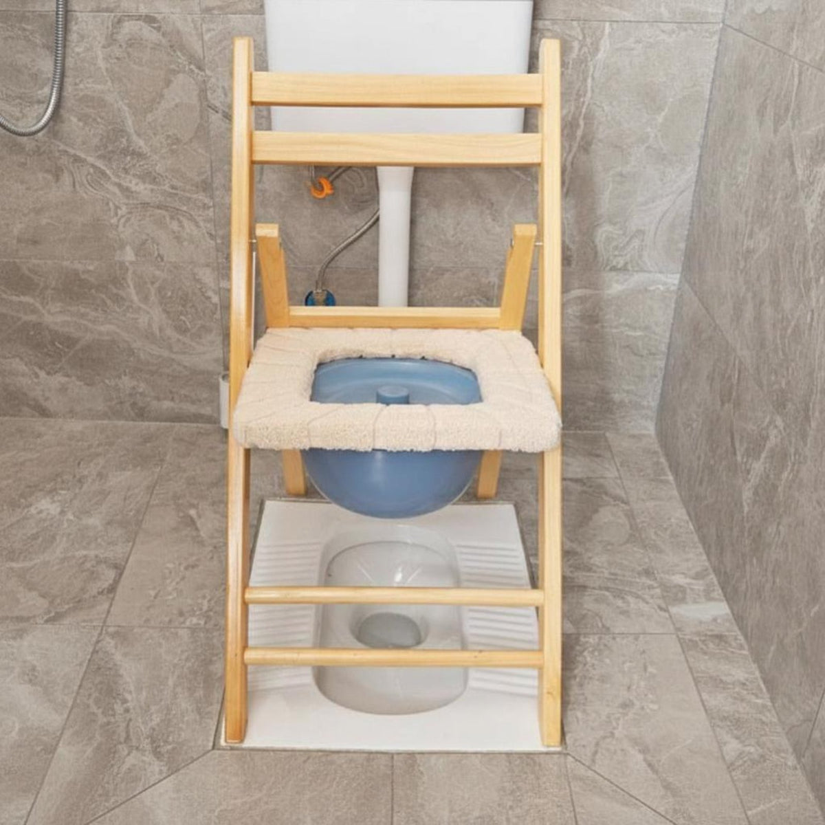 Folding Wooden Potty Chair Foldable Design Mobility Assistance for assistancegivers