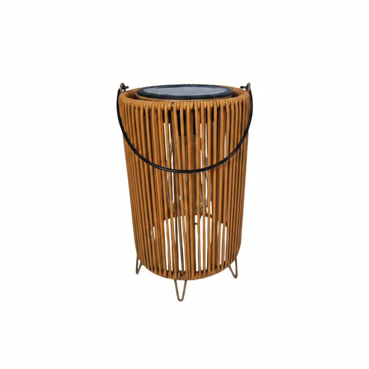 Waterproof Solar Rattan Garden Lamp Vintage Design Solar Wicker Floor Lamp Weather Resistant Rattan Lantern Light LED Lighting for Camping
