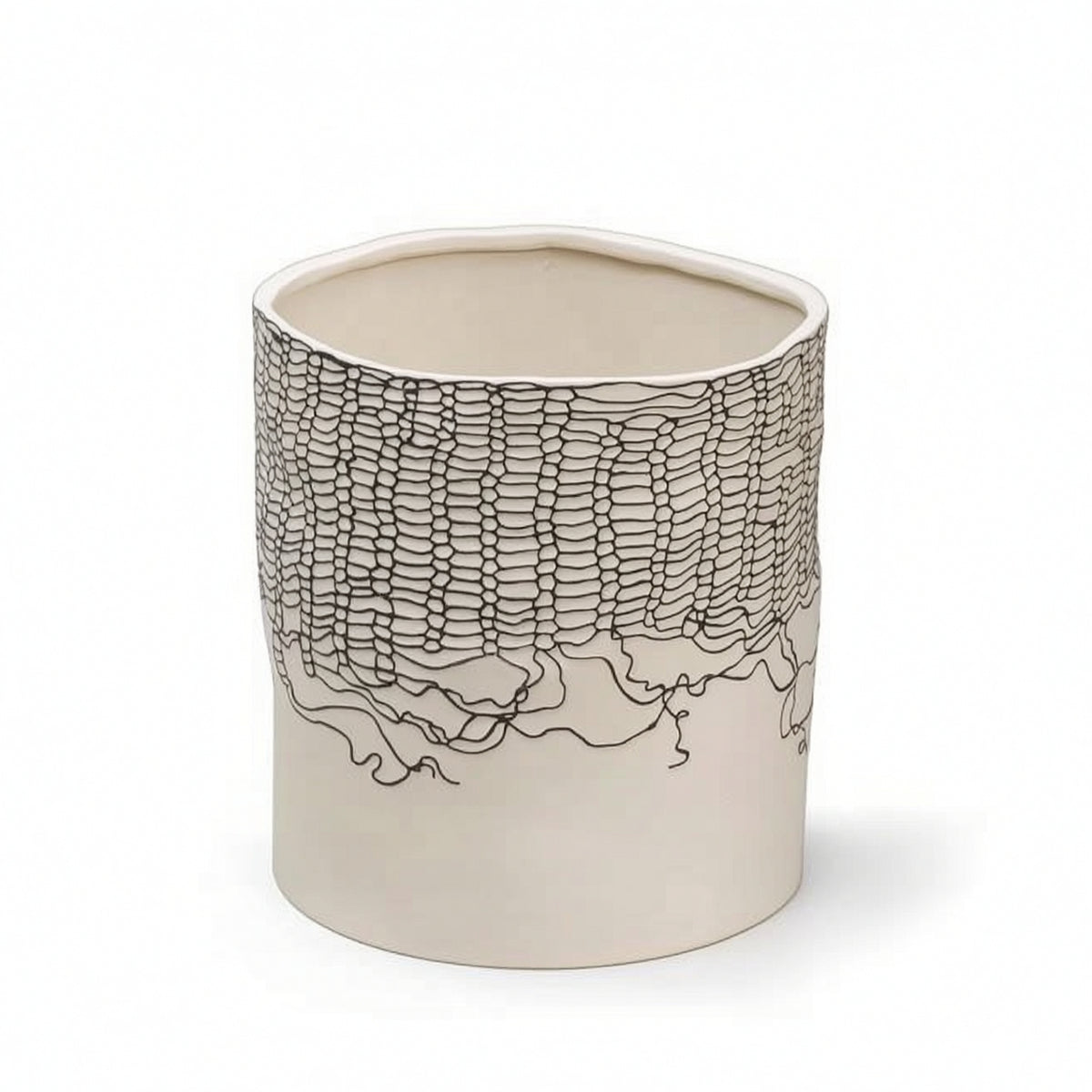 Cylindrical Vase Sculptural Decorative Vase Elegant for Bedroom