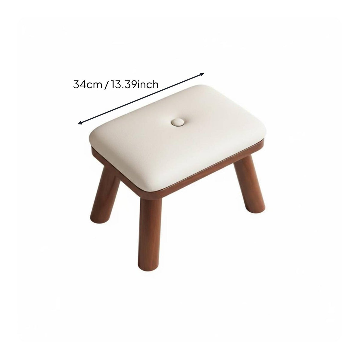 Wooden Shoe Changing Stool Easy to Clean Upholstered Footstool Scratch Resistant