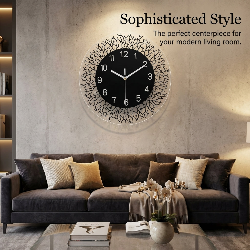 Clear Acrylic Wall Art Timepiece, Modern Minimalist Wall Clock, Battery Powered Living Room Clock, Transparent Acrylic Wall Clock