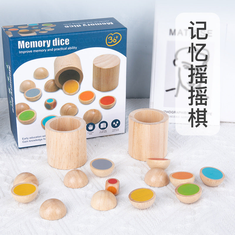 QIM Wooden Memory Shake Chess Game for Kids 4-6 Years