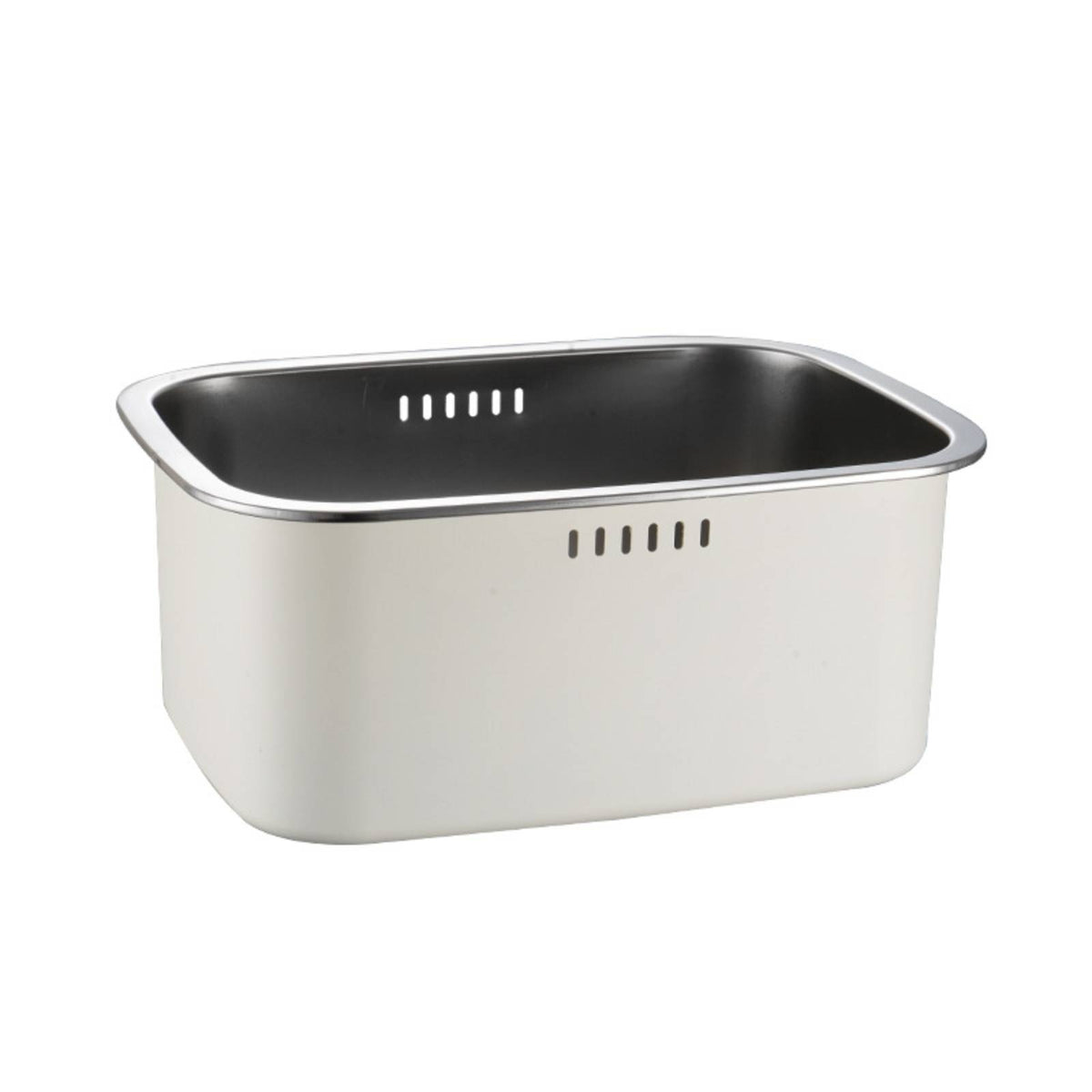 Stainless Steel Wash Basin Matte-Coated Wash Basin with Drainage Slots Rounded Corners Colander for Kitchen