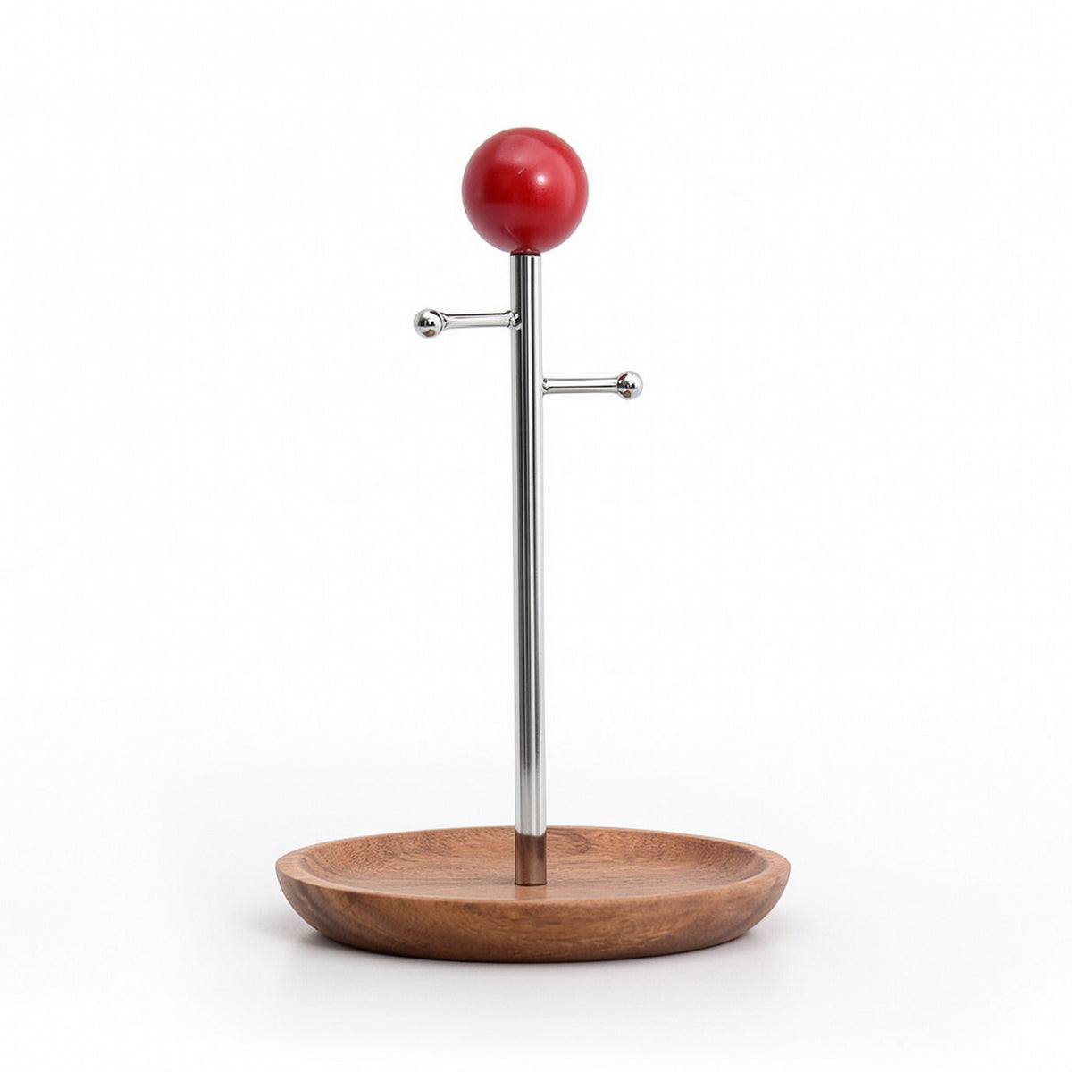 Key Rack with Wood Base Compact Desktop Key Holder Practical for Bedside Table