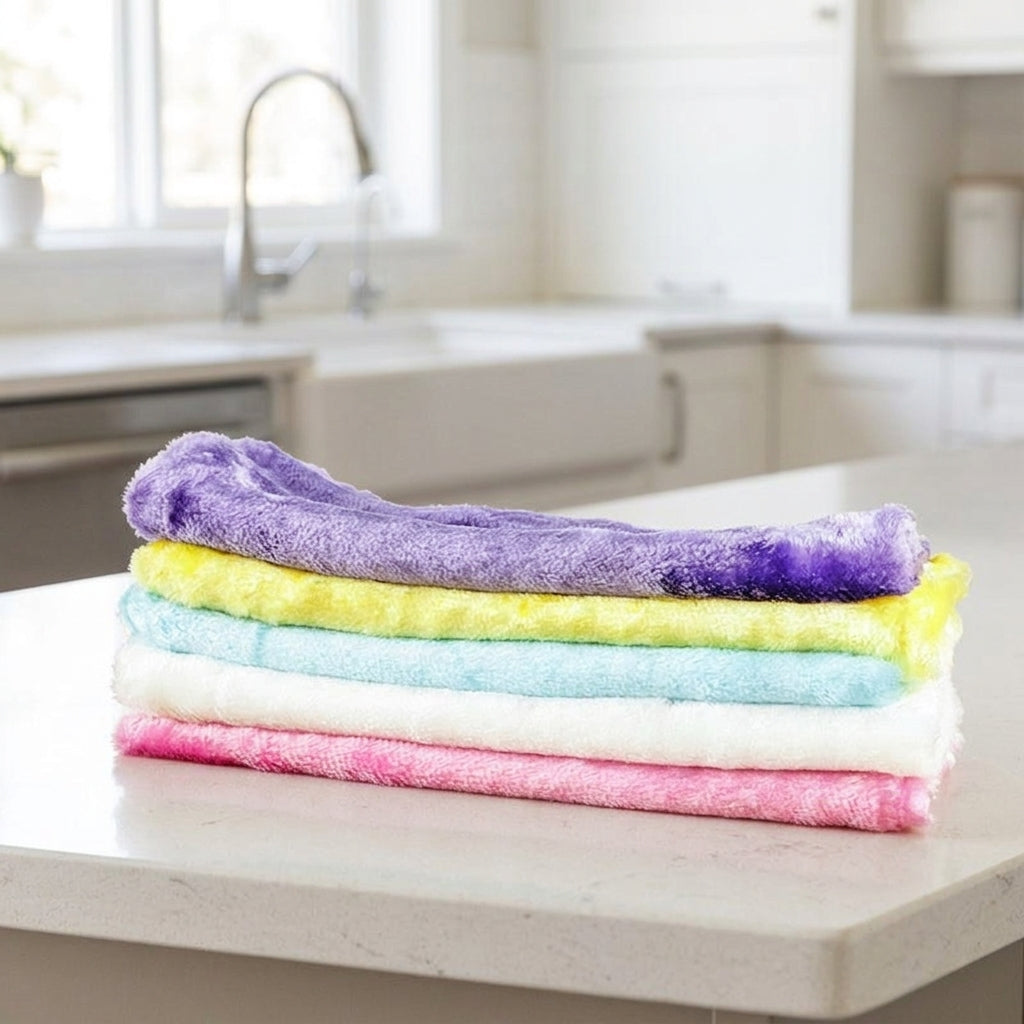 Oil Resistant Dishcloth and Low Lint Dishcloth for Washing Up, Wood Fiber Textured Dishcloths, Highly Absorbent Reusable Kitchen Cleaning Cloth