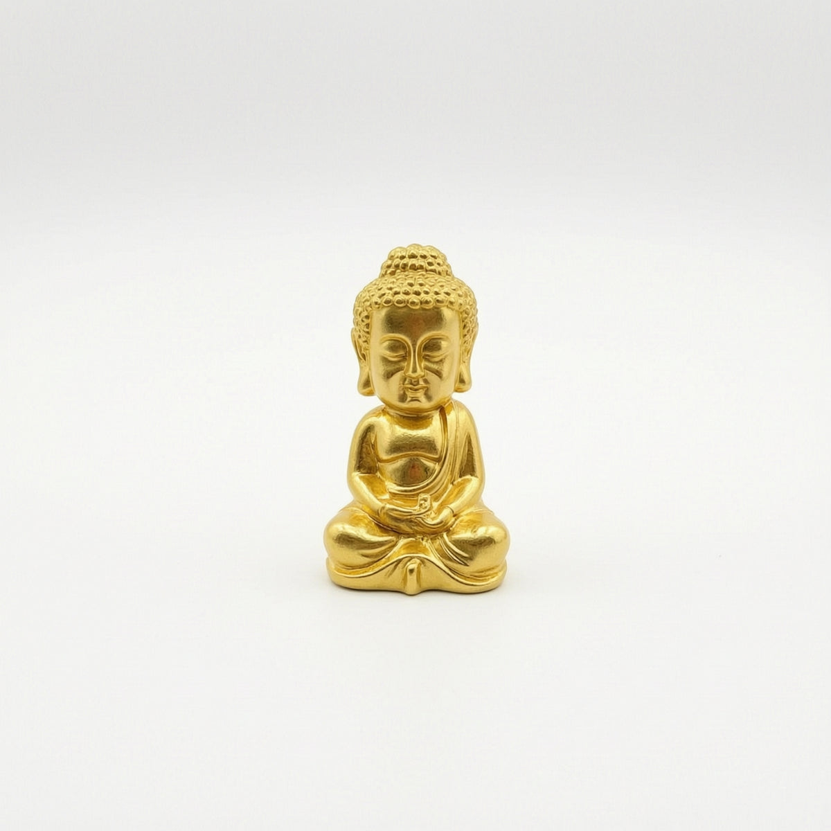 Seated Buddha Figurine Tabletop Meditating Buddha Figurine Golden for Bookshelf