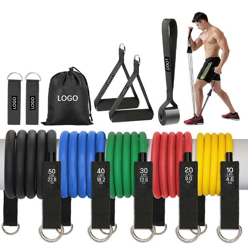 TPE Resistance Band Set for Home Workout - 11 Pieces, 150 lbs