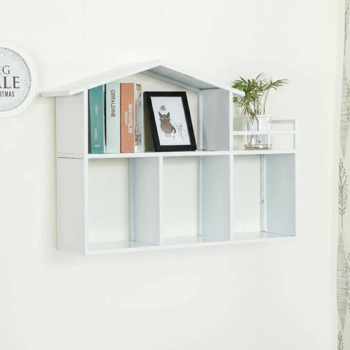 House-Shaped Cubby Shelf Versatile Use Multi-Level Wall Unit Waterproof