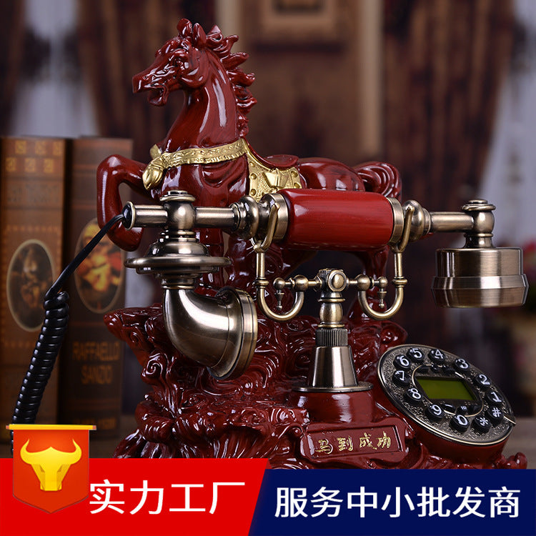 Muyuzhen Antique European Style Telephone with Horse Motif