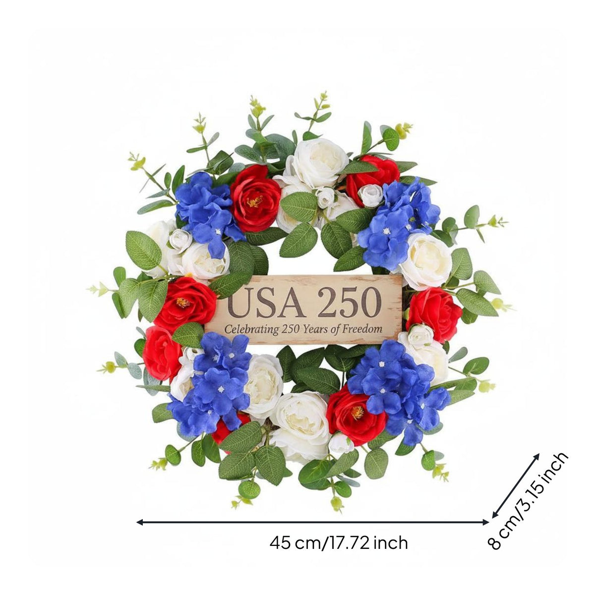 USA 250 Wreath Sturdy Construction Independence Day Wreath Easy to Clean