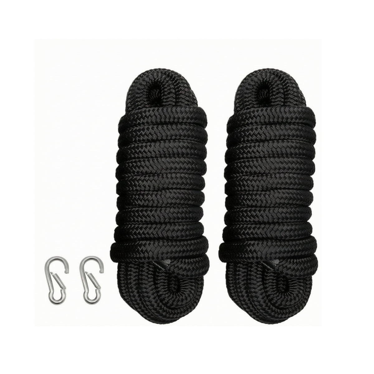 2 Pieces Heavy-Duty Nylon Dock Line with Eye Loop Abrasion-Resistant Boat Rope with Snap Hook Long-Lasting Dock Line with Loop High Strength for Boaters