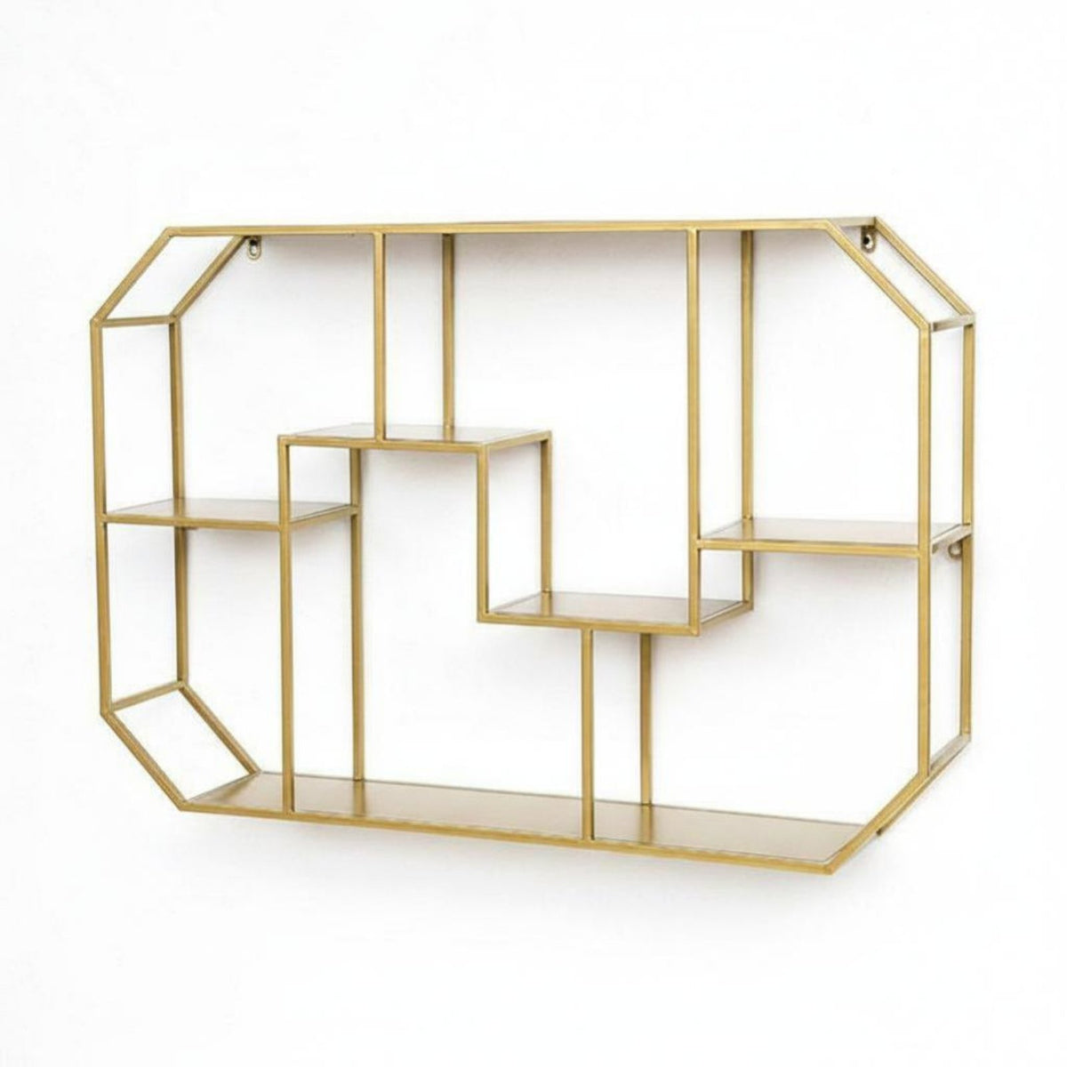 Geometric Grid Shelf Multi-Functional Floating Rack Easy Installation for Study