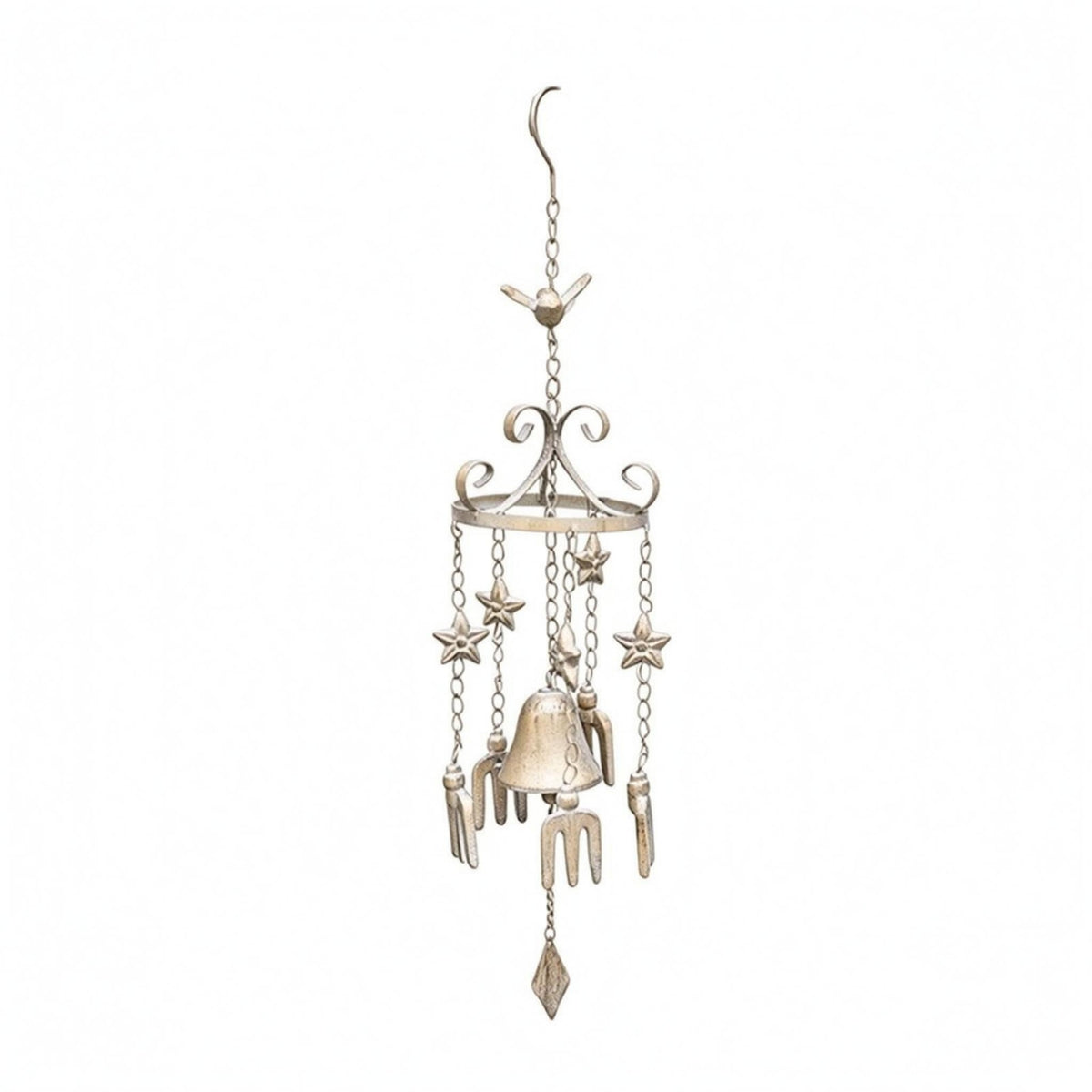 Cast Iron Wind Chime Retro Charm Bronze Wind Chime Gift Idea Outdoor Decor for Garden, Courtyard, Balcony