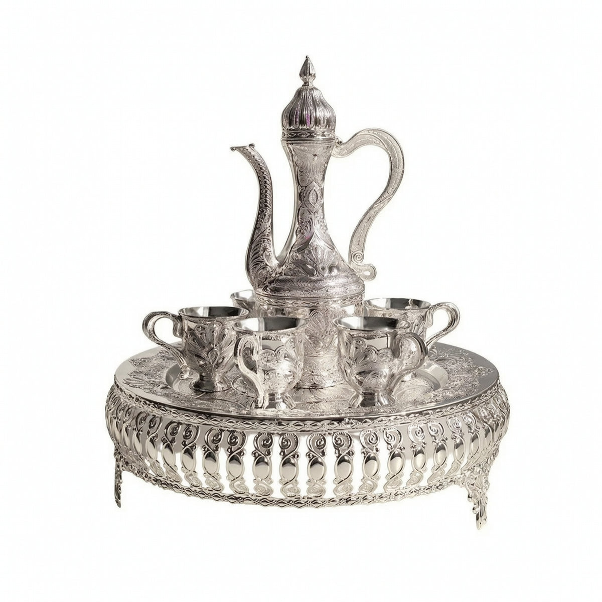 Turkish Coffee Pot and Cups Elegant Decanter Set with Cups Decanting Drinkware for Special Occasions, Dinner Parties