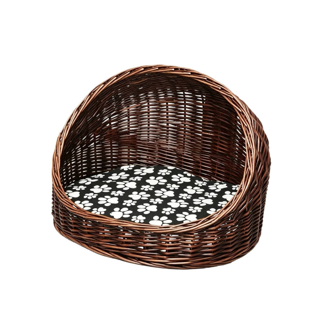 Domed Wicker Pet Bed Handwoven Rattan Pet Basket Breathable Furniture Sturdy for Small Dogs