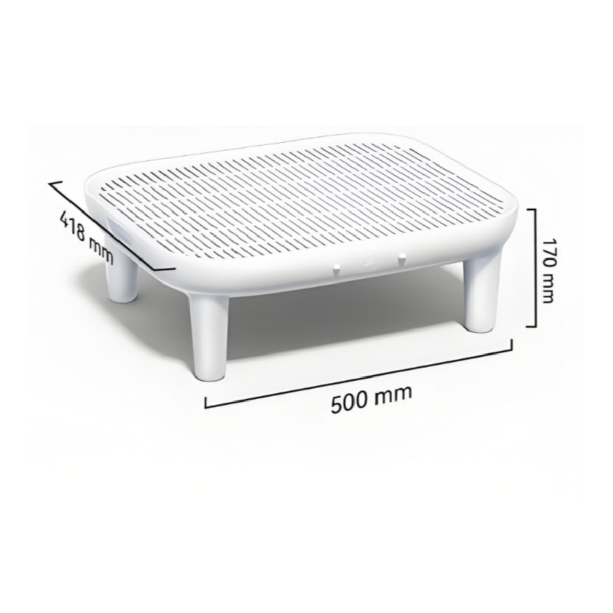 Rectangular Pedal with Slatted Grille Plastic Litter Box Step for Pet Owners, Home