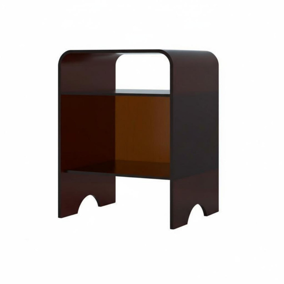 C-curved Storage Table hinged lid Lid Nightstand Minimalist design & aesthetic for Small areas