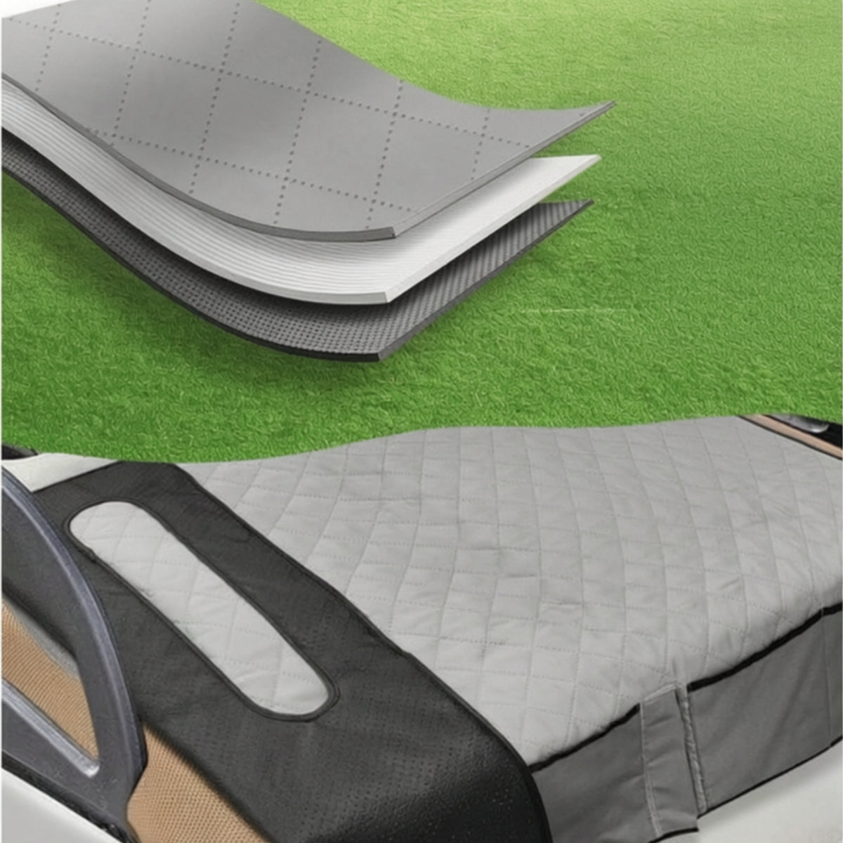 Easy to Install Golf Cart Seat Cover with Pockets Nonskid Golf Cart Seat Cover Quilted Padded for Golfers, Outdoor Riding