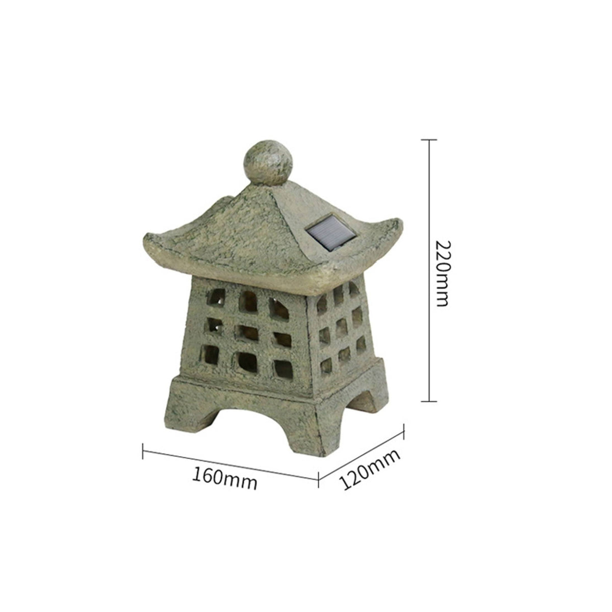 Solar Pagoda Lantern Waterproof Solar Garden Light Textured Resin-Like for Yard