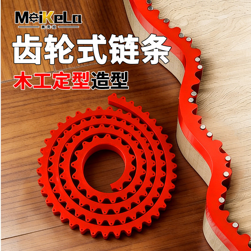 Gear-Type Chain Profiling Strip for Woodworking and Ceiling Curved Cutting