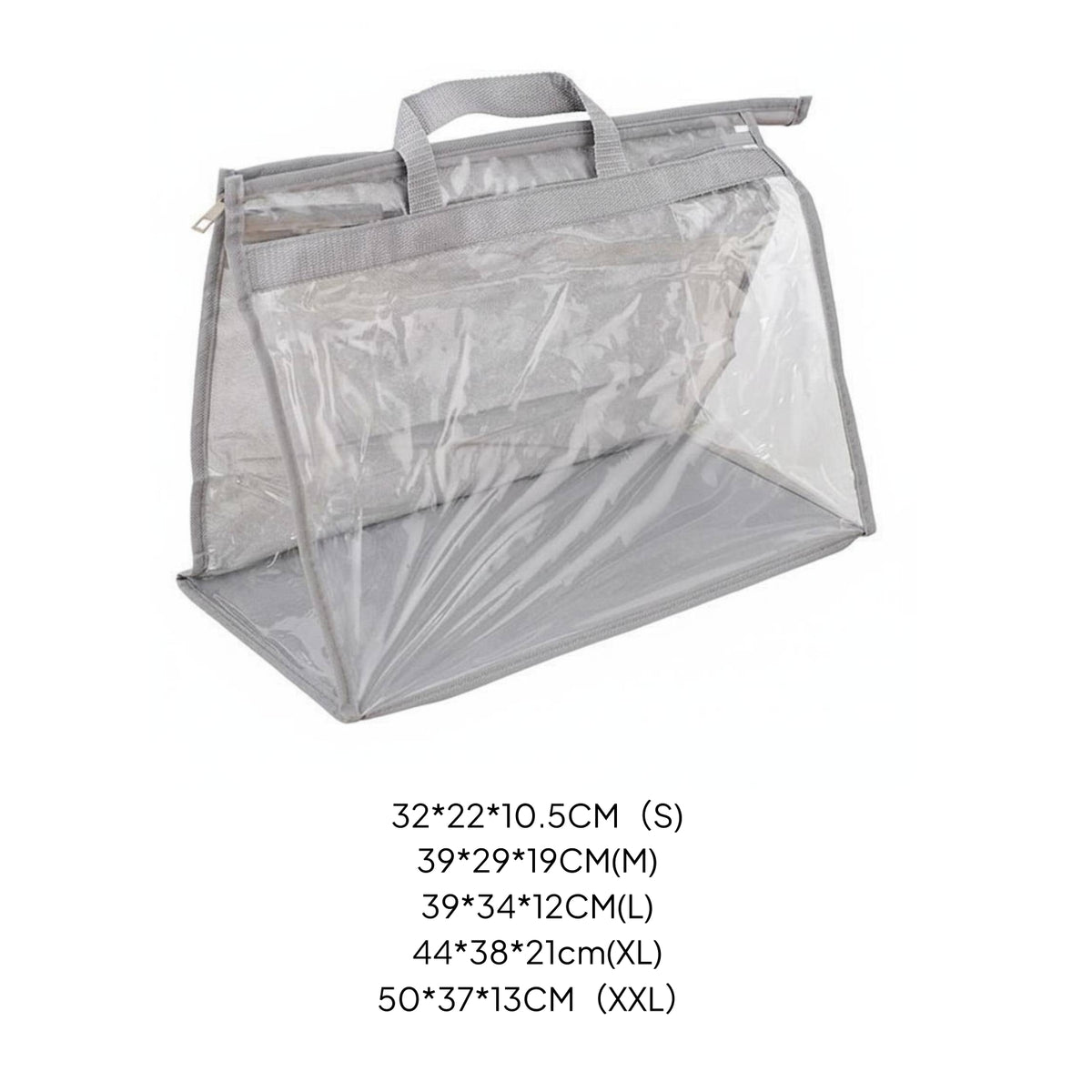 Clear Purse Storage Bag With Handles Transparent Handbag Dust Cover for Wardrobe