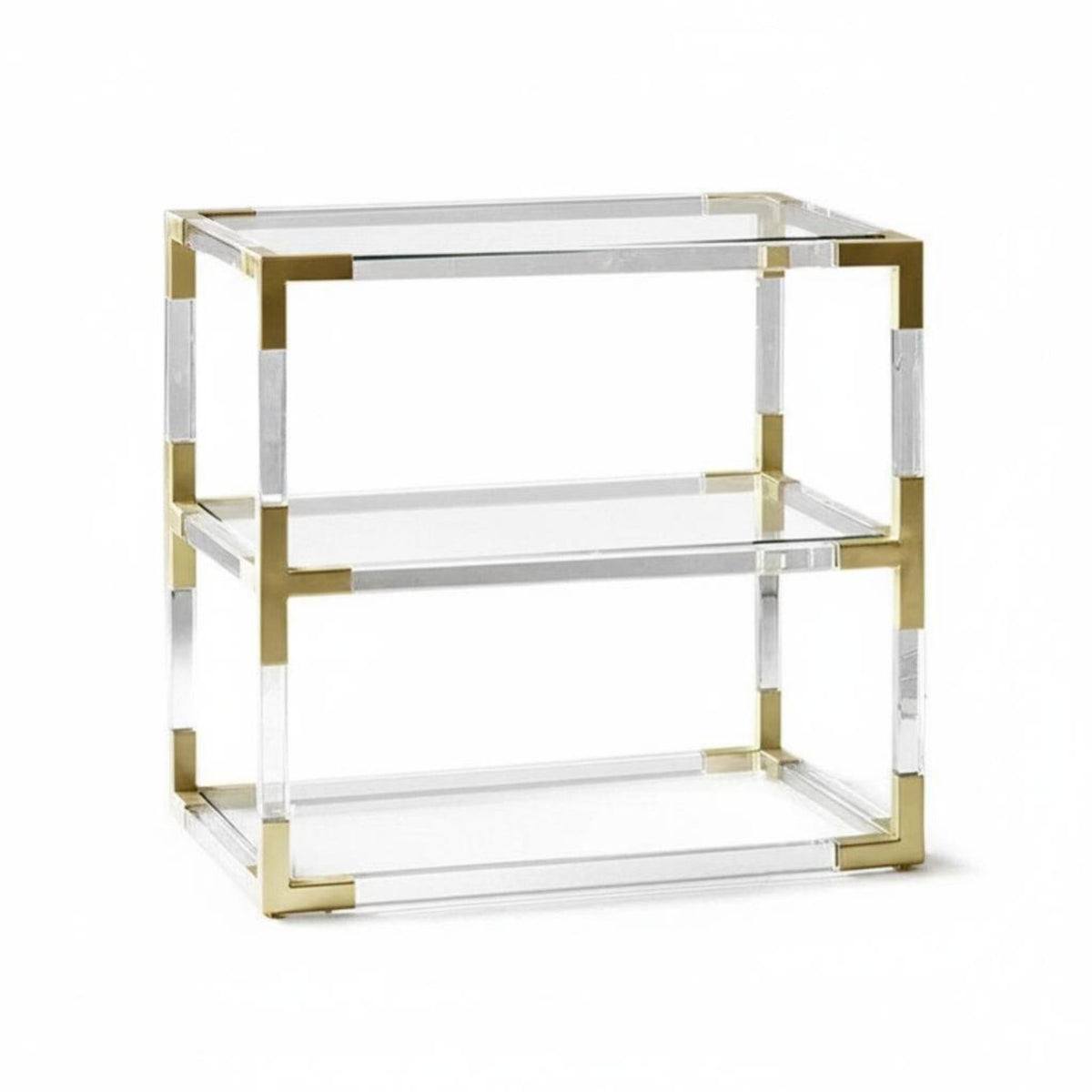 C-Shaped Tray Table Light Luxury aesthetic Nightstand Transparent Top Sturdy for Students, Living Room