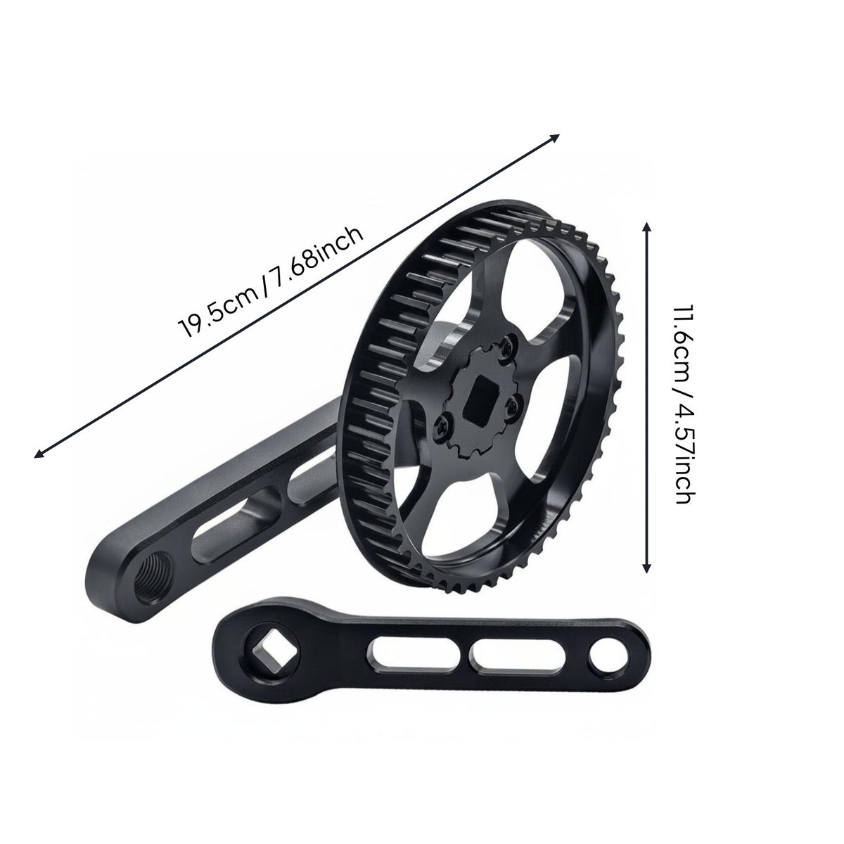 46T Belt Drive Chainring Lightweight 120mm Crankset Aluminum Alloy for Children