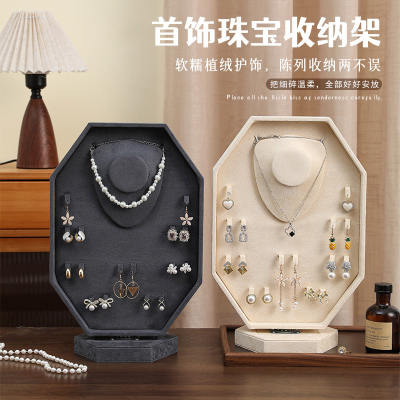 Rotating Mannequin Jewelry Display Stand for Necklaces and Earrings