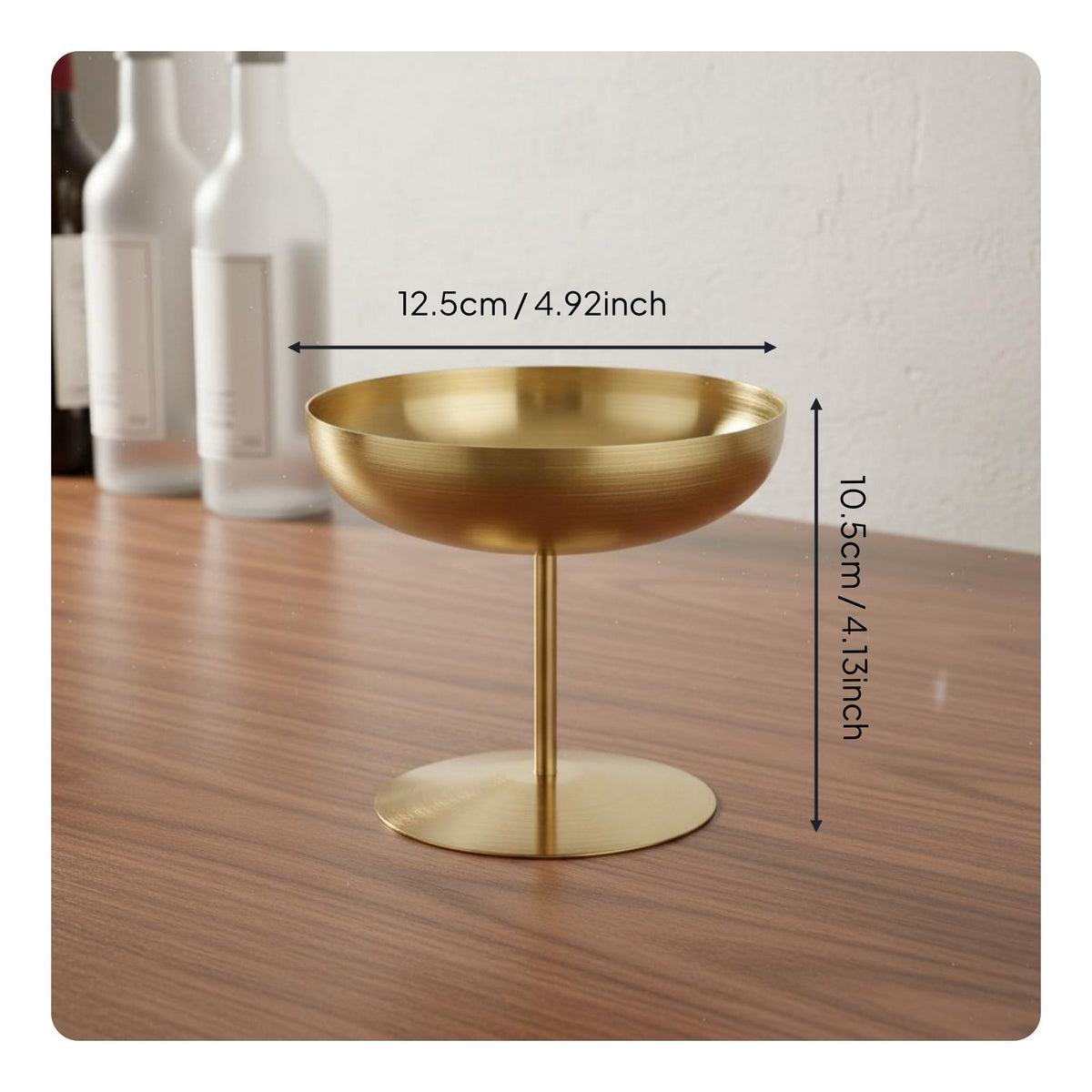 Stainless Steel Martini Glass Long-Lasting Unbreakable Mixed Drink Goblet