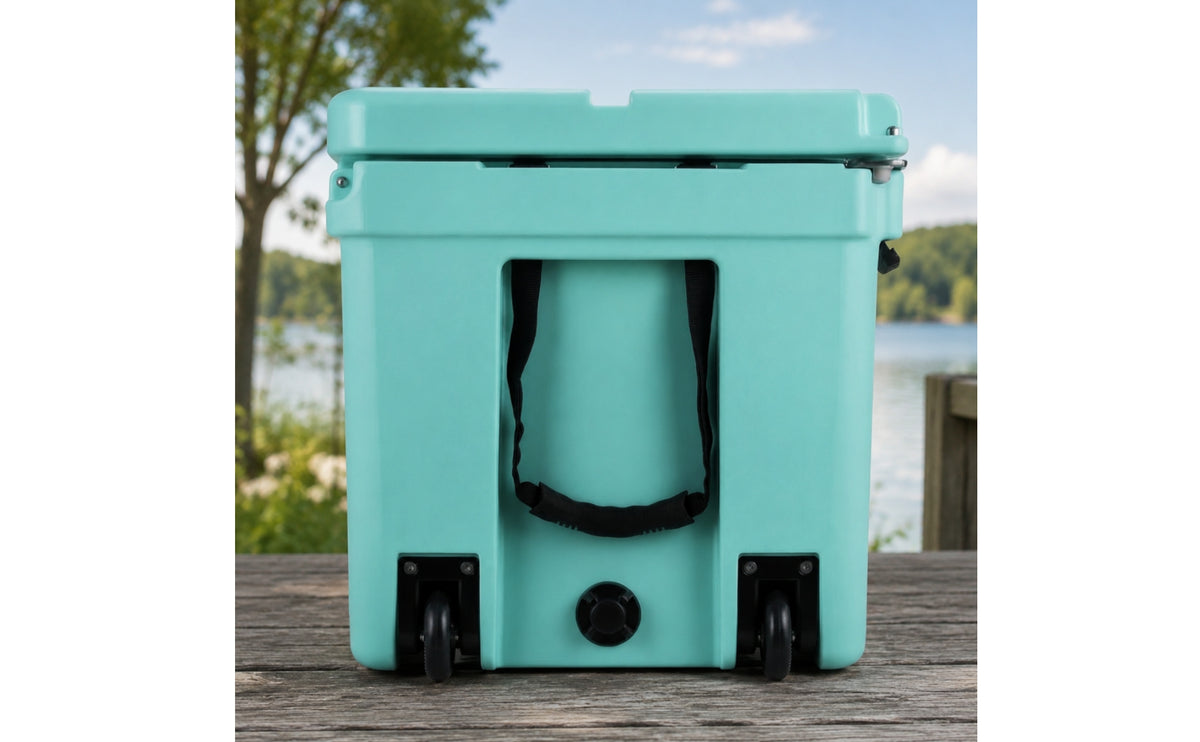 Insulated Wheeled Cooler Mobile Cooler with Wheels Heavy-Duty Ice Chest Sturdy for Anglers