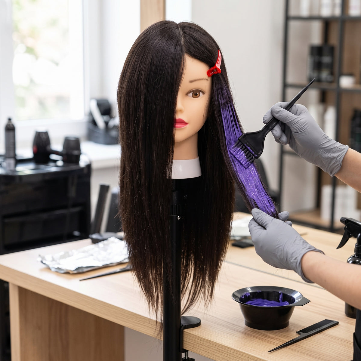 18-inch Mannequin Head for Hairdressing Practice, Bleaching, Dyeing, and Styling