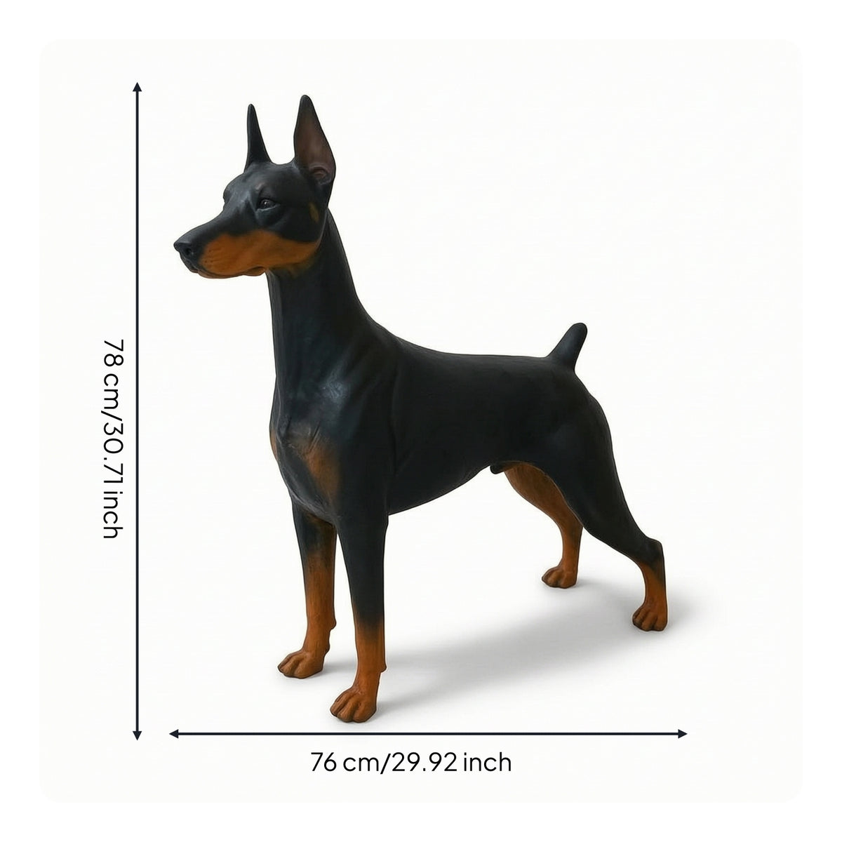 Doberman Statue Freestanding Standing Dog Statue Doberman Sculpture for Entryway
