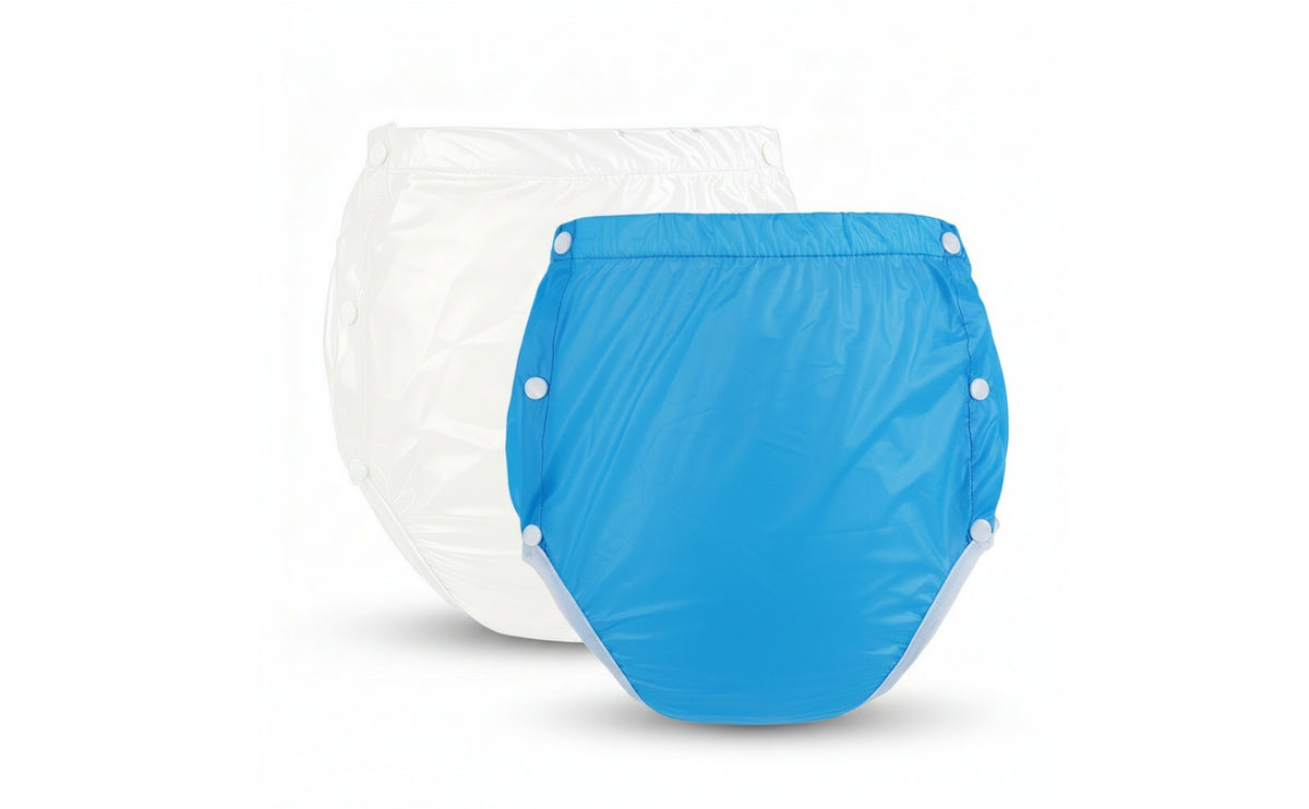 Side-Open Waterproof Pants with Snaps Reusable Care Pants Washable Adult Diaper Cover Leakproof for Adults, Patients, Women, Travel