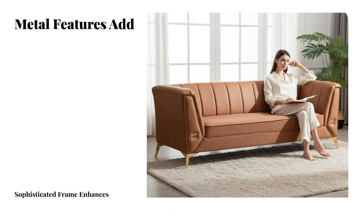 Light Luxury Design 3-Seater Couch Nordic design 3-Seater Modern Settee Minimalist Aesthetic Sofa Comfortable for Apartment Dwellers, Homeowners, Business Owners, Living Room, salon, Reception Area, Studio