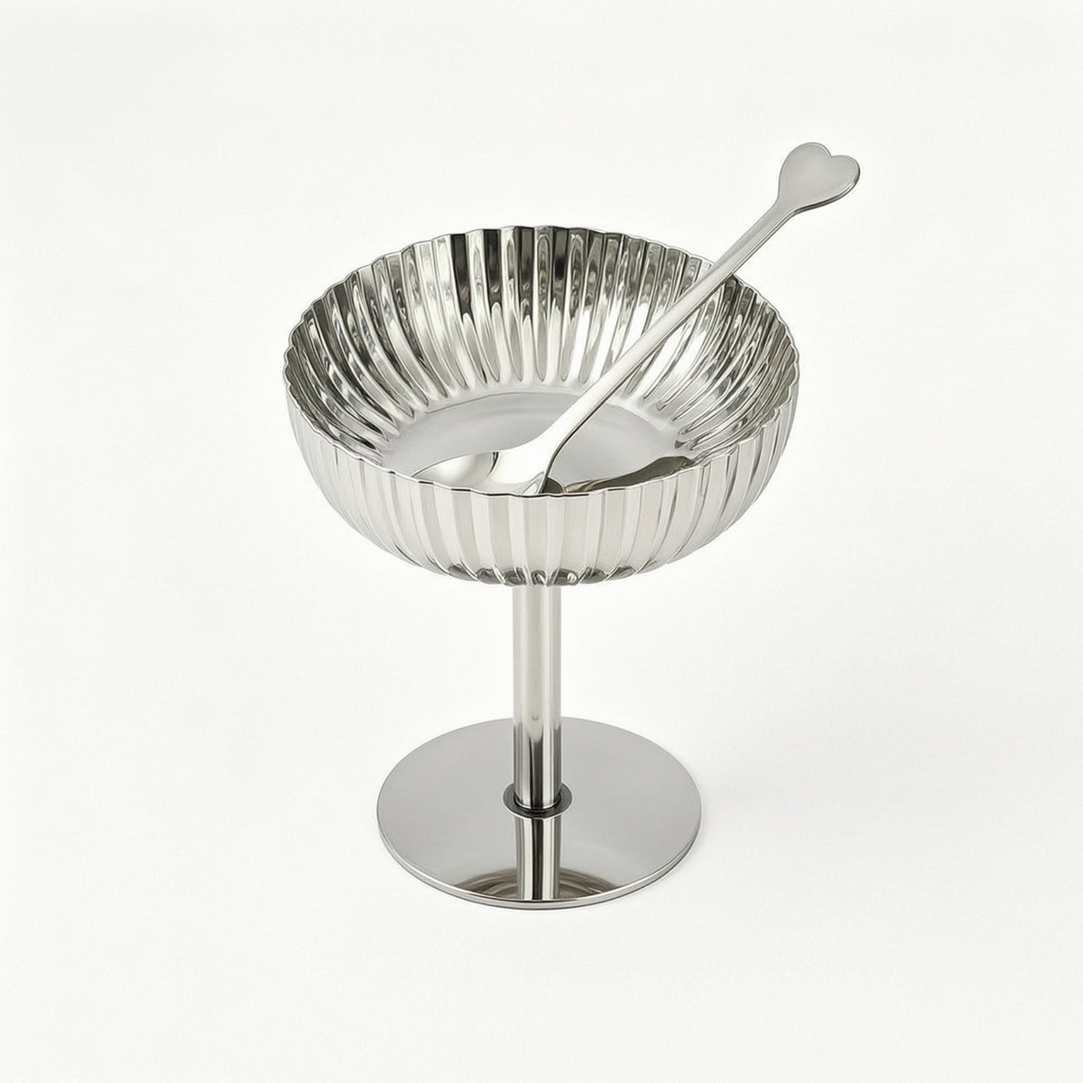Dessert Cups with Spoons Stainless Steel Bowls Polished for Parties, Home Dining