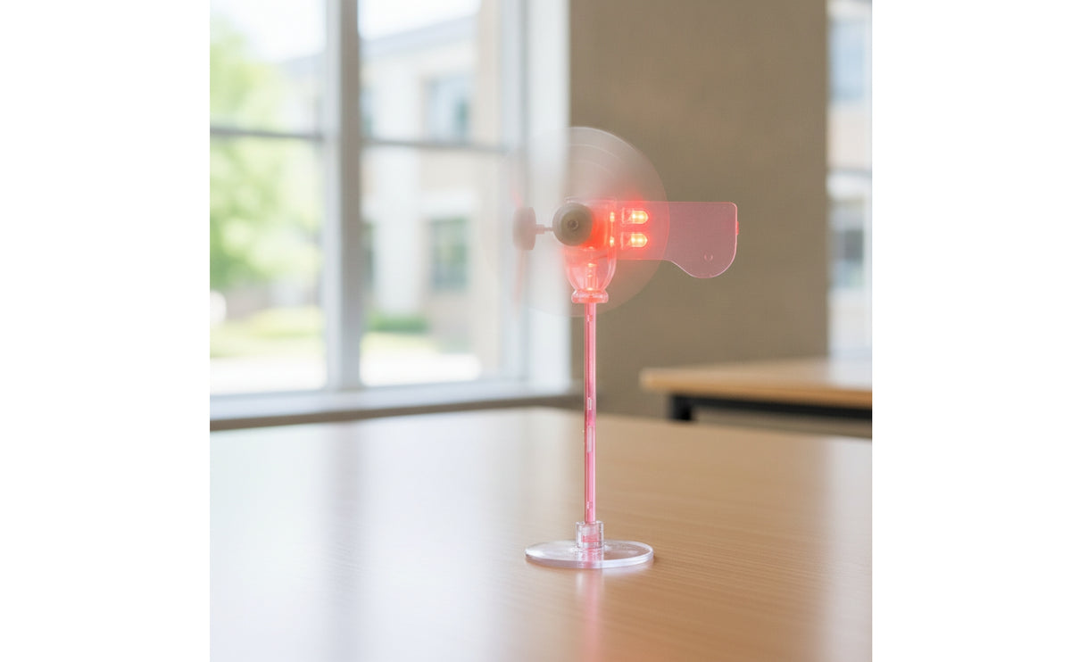 Transparent Wind Turbine Model with LEDs Clear Desktop Wind Turbine Model Compact Desk Decor Fun for Hobbyists