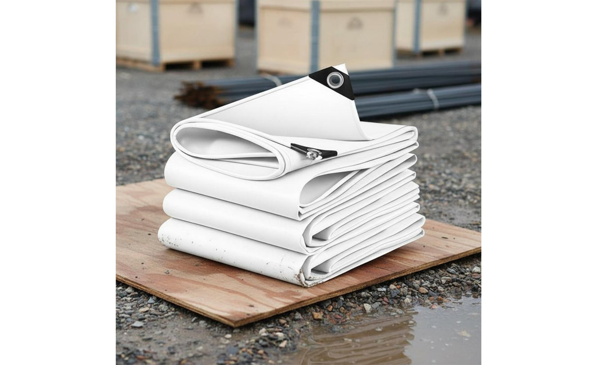 Heavy-Duty Tarpaulin Reinforced Corners Heavy Duty Canvas Tarp Versatile Outdoor Tarp for Truck Bed, Construction Site, Rooftop